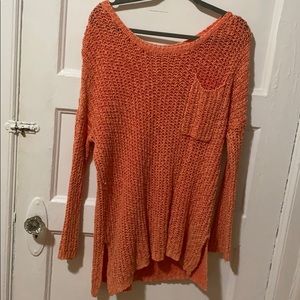 FREE PEOPLE orange oversized sweater